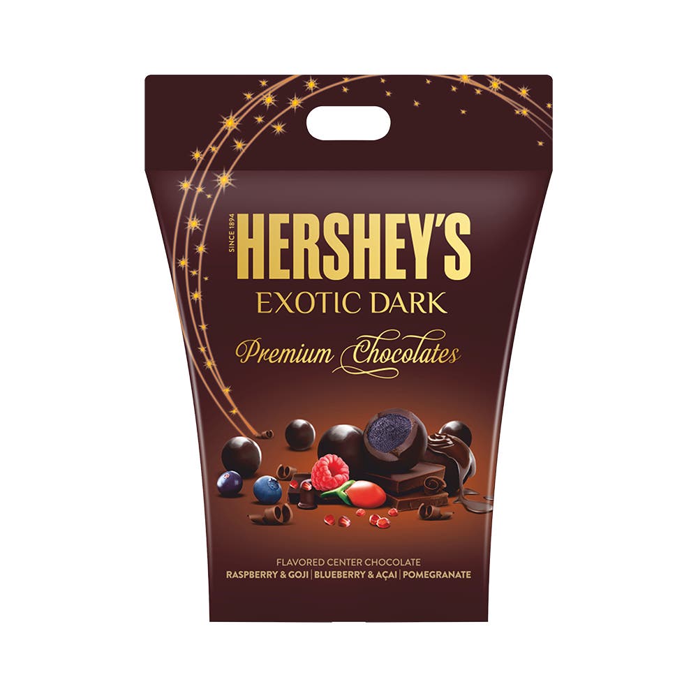 HERSHEY’S EXOTIC DARK Premium Chocolates Tin Gift Pack 90g Front of the pack